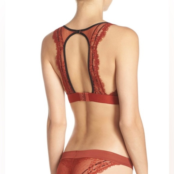 Free People Hour of Dawn Underwire Bralette in Cinnamon Red & Black - Picture 3 of 8